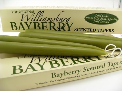 Williamsburg Bayberry Candles Tapers with Candle Legend - Bayberry Scented - Buyacandle