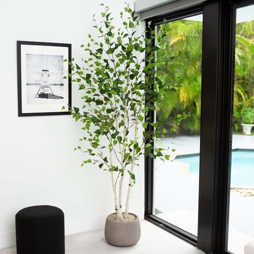nearly natural 7 ft artificial birch tree with, package contents