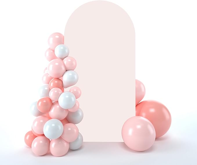 bricia Wedding Arch Backdrop Stand Cover, 6.6FT Double Sided Stretchy Arch Cover Fitted Wedding Birthday Party Banquet Decoration (Blush Pink 79.2''Lx39.6''W)
