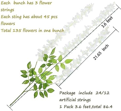 u'artlines 36 pack (total 139 feet) artificial fake, side view