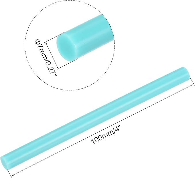 uxcell 20pcs Hot Glue Sticks for Glue Gun 7mm/0.27-inch x 4-inch Mini Hot Melt Adhesive Glue Stick Light Blue