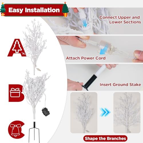 brightever 3ft artificial small christmas tree with lights on a desk or shelf