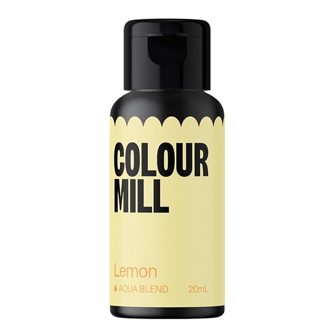 Colour Mill Aqua Blend Water-Based Food Coloring, 20 Milliliters Lemon