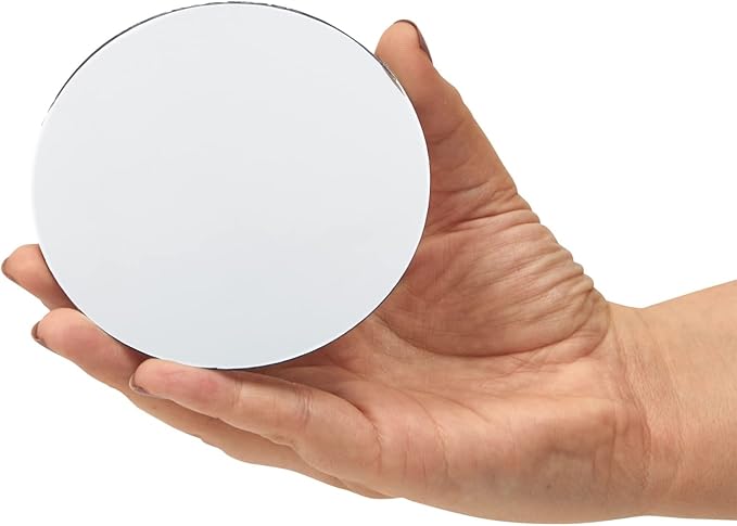 Juvale 4-Inch Round Glass Mirrors for Crafts - 4-Inch, 50-Pack, Blue, Modern - Craft Supply for Mirror Centerpieces & Home Decoration