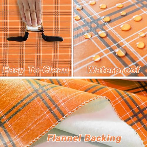 SASTYBALE Fall Orange Rectangle Vinyl Tablecloth 60x120 Inches