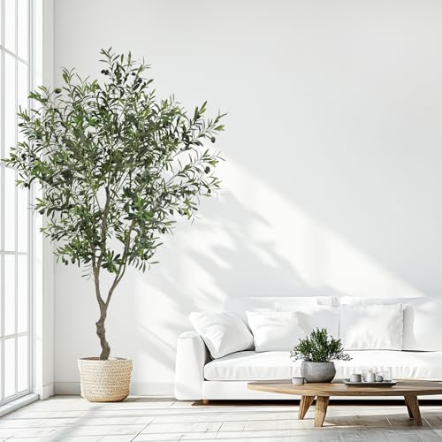 7ft artificial olive tree potted plant, package contents