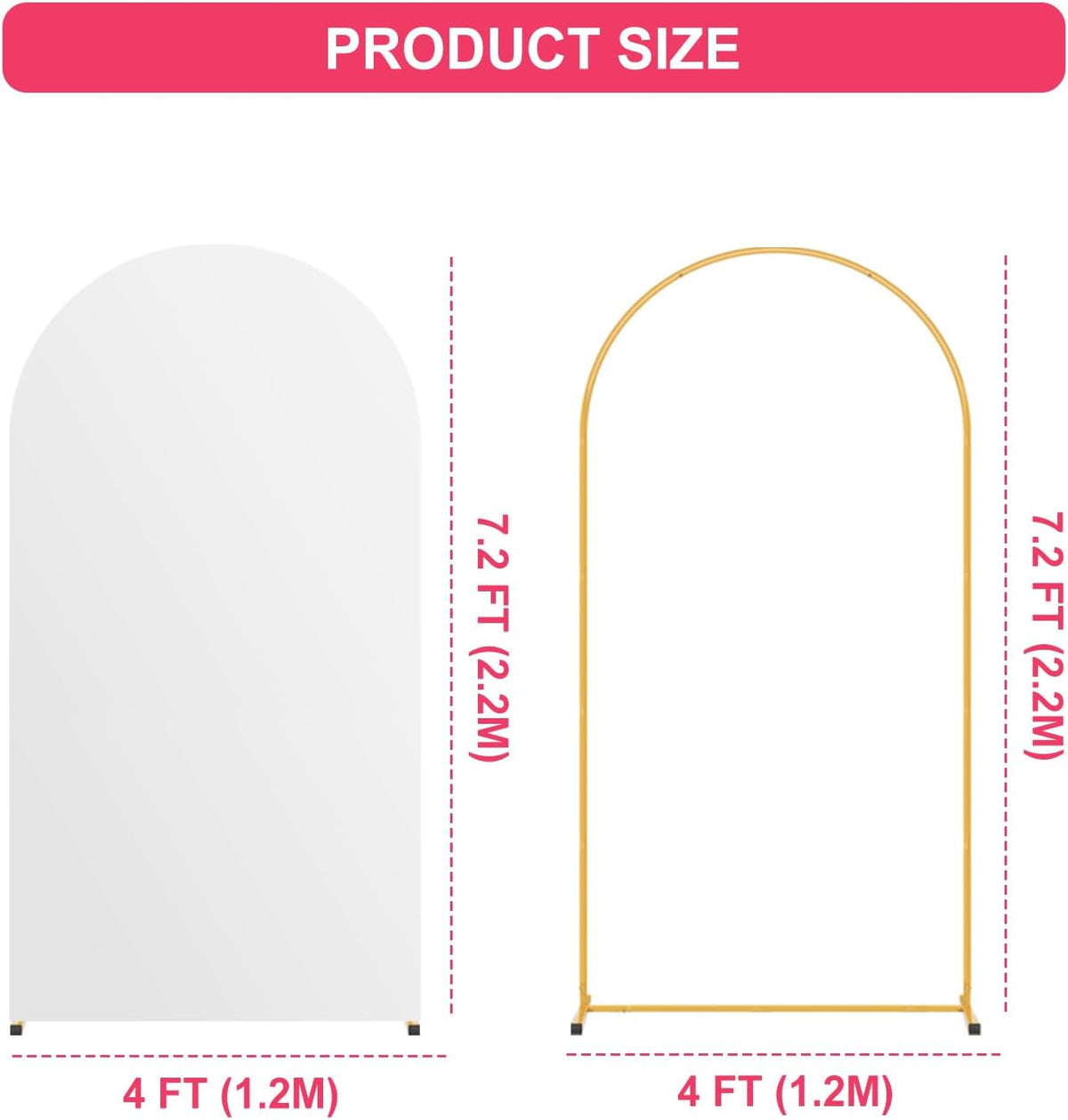 7.2ft arch backdrop stand and white cover set,balloon, close-up detail