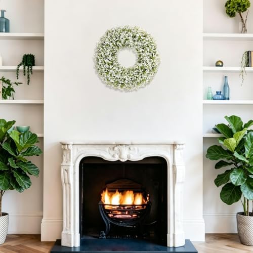 u'artlines 20 inch boxwood wreaths for front door on a desk or shelf