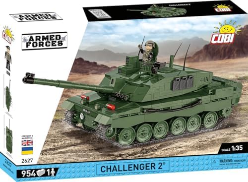 cobi armed forces challenger 2 tank building set shown in use