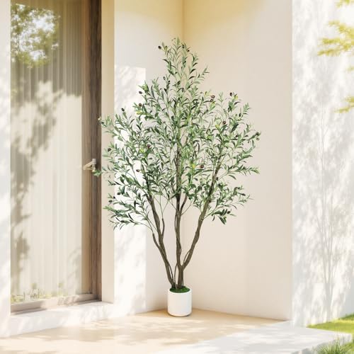 caxchiling large artificial olive tree 6ft, indoor outdoor shown in use