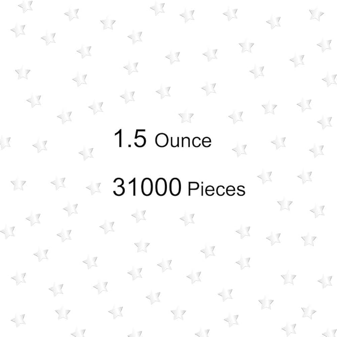 Confetti Star Metallic Foil Confetti Sprinkles for Wedding/Birthday/Festival Party Decorations 1.5OZ (Silver 10mm)