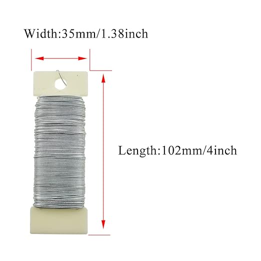 HAHIYO 22Gauge Silver Flexible Floral Wire - 1 Roll, 38 Yards (115 Feet) for Crafts, Christmas Wreaths, Tree & Flower Arrangements, Wedding DIY
