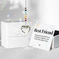 Hegelda Birthday Gifts for Women Friendship - Best Friend Friendship Gifts for Women Men, Mothers Day Inspiration Gifts for Friends Heart Crystals Suncacthe Ornaments