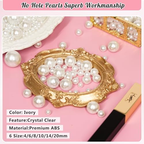 ivory no hole pearl beads for crafting and, close-up detail