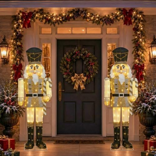 61inch nutcracker christmas decor outdoor with leds 5 showing dimensions