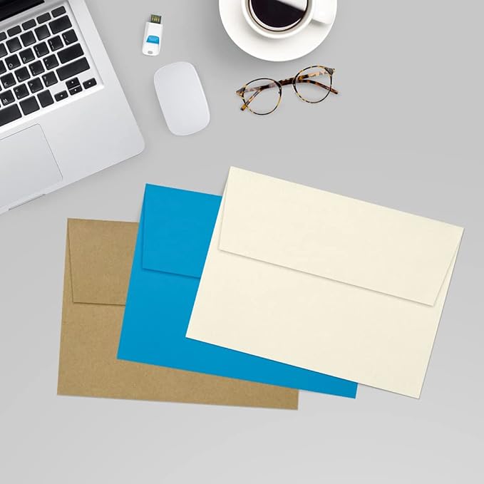 LUXPaper A7 Invitation Envelopes | Peel & Press | 5 1/4" x 7 1/4" | Natural Linen | 80lb. Text | 250 Qty