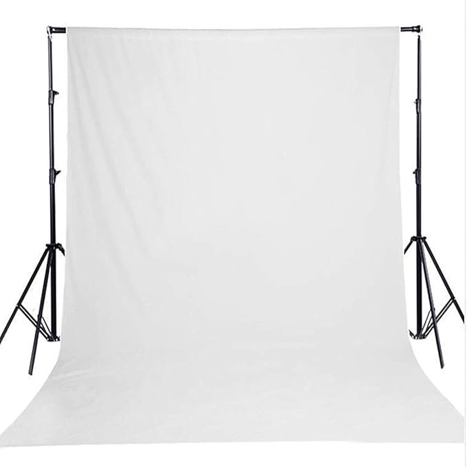 Solid Photography Backdrop Background Chromakey Muslin Portrait Background Screen for Photo Video Studio… (White, 10x7ft)