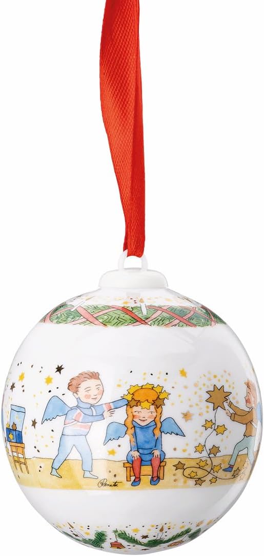 Hutschenreuther Porcelain Ball 2024 Christmas Lights 6 cm Christmas Bauble Porcelain Multi-Coloured