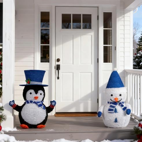vingli 2 pack 28 inch lighted snowman penguin, main product view