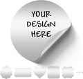 Custom Logo Stickers for Business, Personalised Logo Labels - Any Shape, Waterproof, Glossy (Silver Matte)