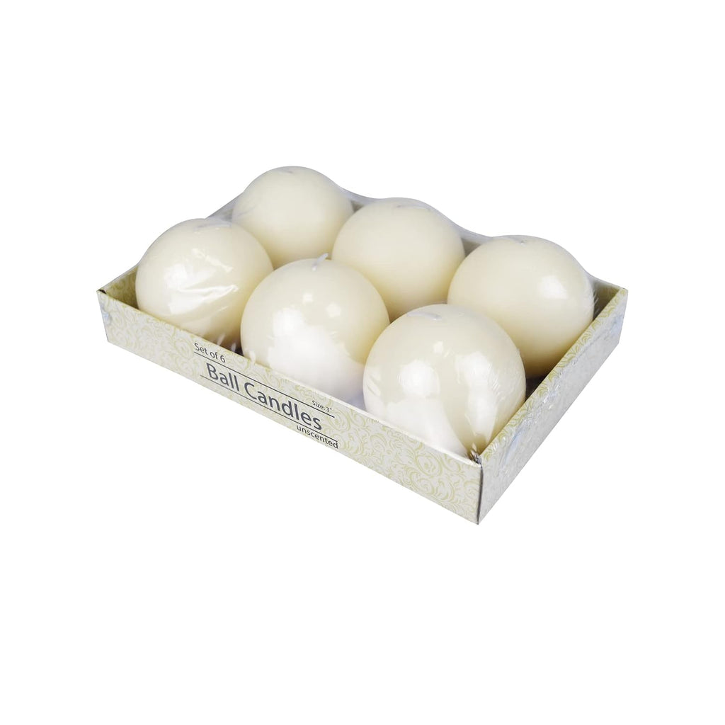 3 Inch Pale Ivory Ball Candles