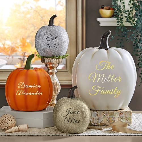 let's make memories personalized light up halloween pumpkin shown in use