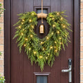 hungdao 21.6" christmas norfolk pine heart wreath with, main product view
