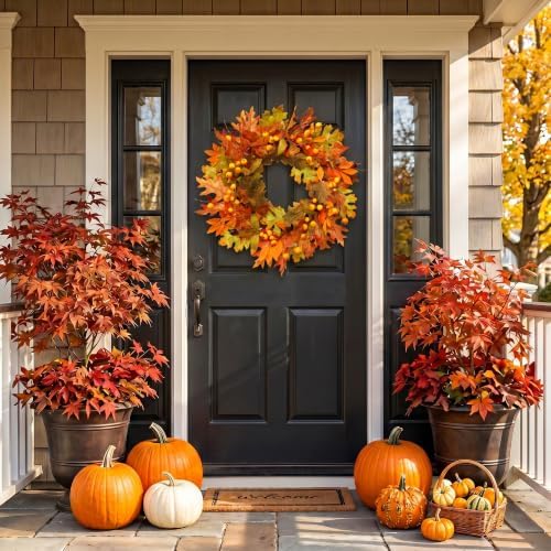 mumtop 22" fall wreaths for front door, thanksgiving, package contents