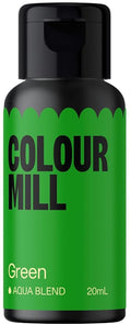 Colour Mill Aqua Blend Water-Based Food Coloring, 20 Milliliters Green