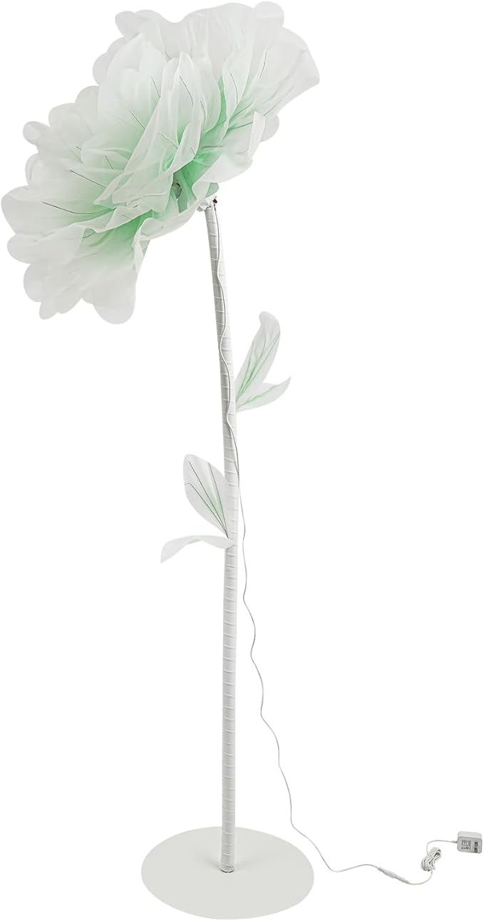 Wedding Giant Electric Artificial Flower, Auto Blooming Artificial Flowers with Lights, Large Peony Electric Flower Decor with Auto Open/Close for Home Wedding Party Decoration, Green