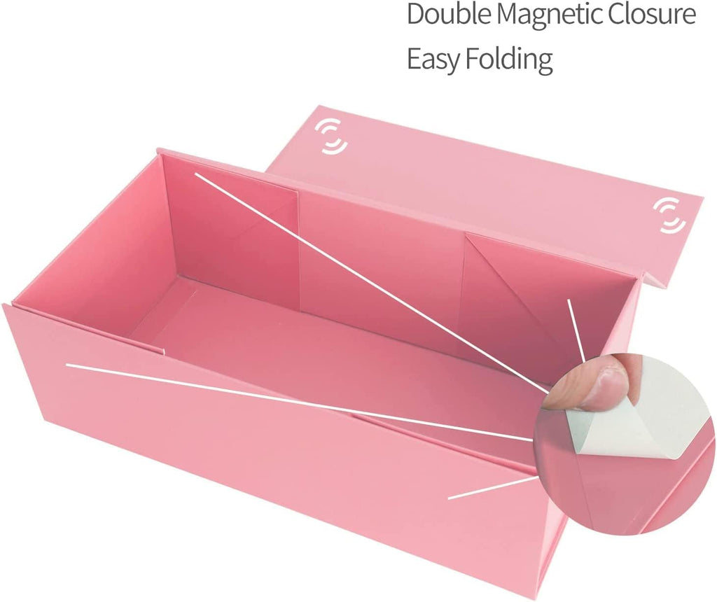 Pink Gift Box 12" x 6" x 4" with Magnetic Closure Lid Gifts Boxe for Presents,Bridesmaid Gifts Boxes,Cute Box,Birthday Gift Boxe,Luxury for Gifts Packaging, Magnetic Gift Boxes for Wrapping Gifts (Pink)