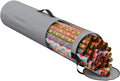 ProPik Gift Wrapping Paper Storage Organizer Bag, Store Up To 25 Rolls 40 Inch, Heavy Duty Polyester plus PVC Clear Bag With Handles And Zippered Top For Holiday Gift Wrap And Ribbons (Grey)