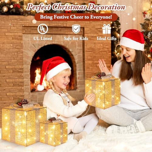 brightever 10" 8" 6" set of 3 christmas, package contents