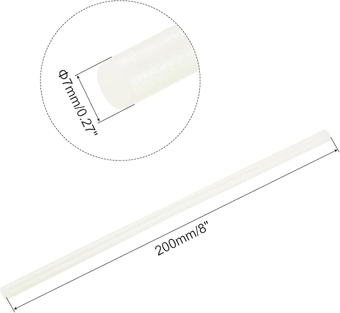 uxcell 20pcs Hot Glue Sticks for Glue Gun 7mm/0.27-inch x 8-inch Mini Hot Melt Adhesive Glue Stick Glitter White