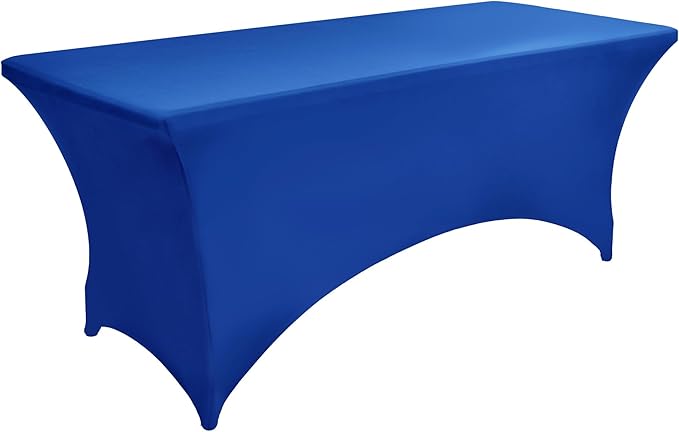 2-Pack 6ft Spandex Table Covers for Rectangle Standard Folding Tables - Wrinkle Resistant Stretch Tablecloths - Ultimate Fitted Table Protector for Parties, Trade Shows, Banquet