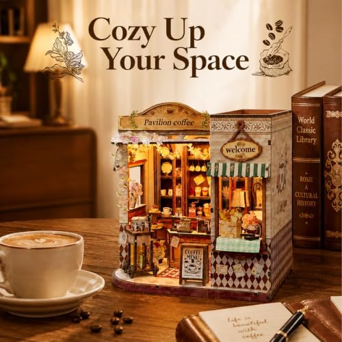 book nook diy miniature house kit, 3d wooden showing dimensions