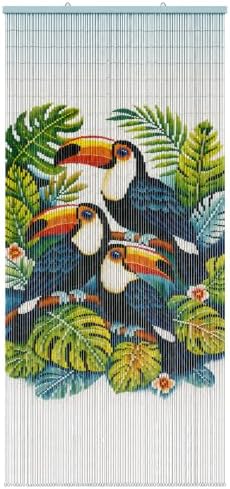 rainforest beaded bamboo curtain for doorway 35.4" x shown in use