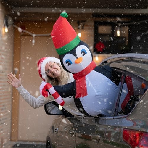 christmas inflatable car decoration car buddy with 12v on a desk or shelf