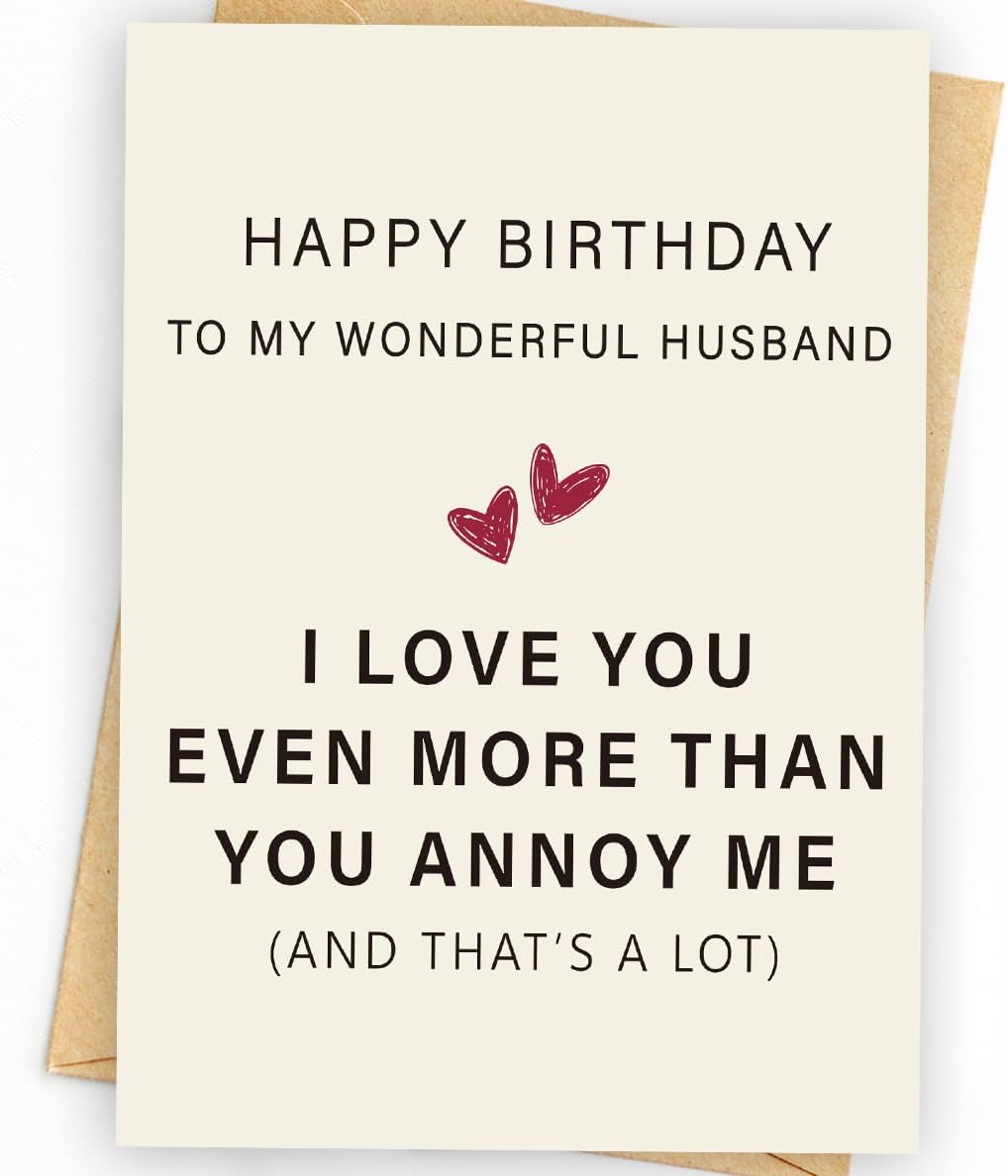 WowBefun Husband Birthday Card | Happy Birthday Gifts & Decorations for Men, Husband, and Him