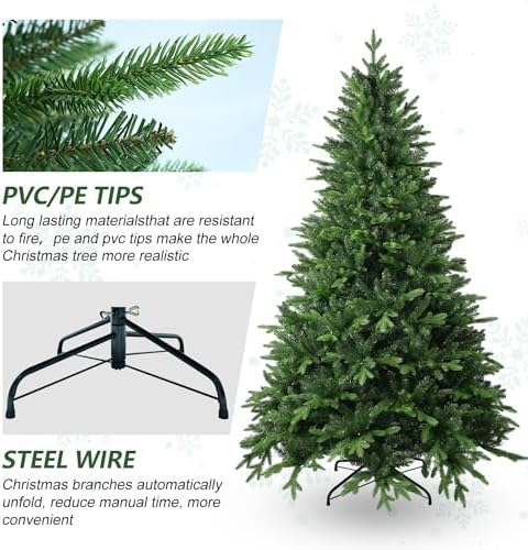 treepool 7.5ft unlit artificial christmas tree, 2652 pe shown in use