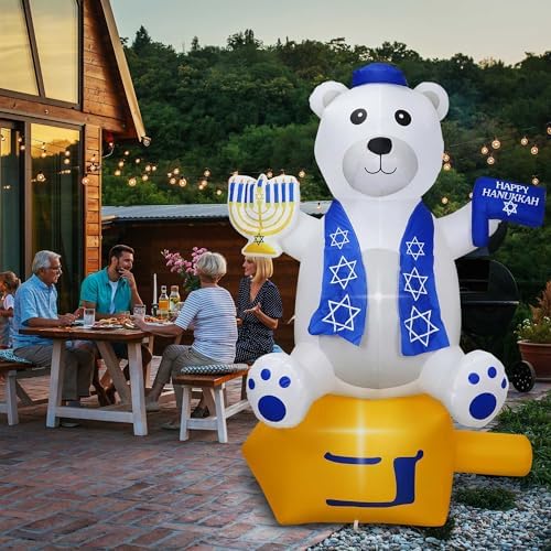 6 foot hanukkah inflatables outdoor decorations bear holding, package contents