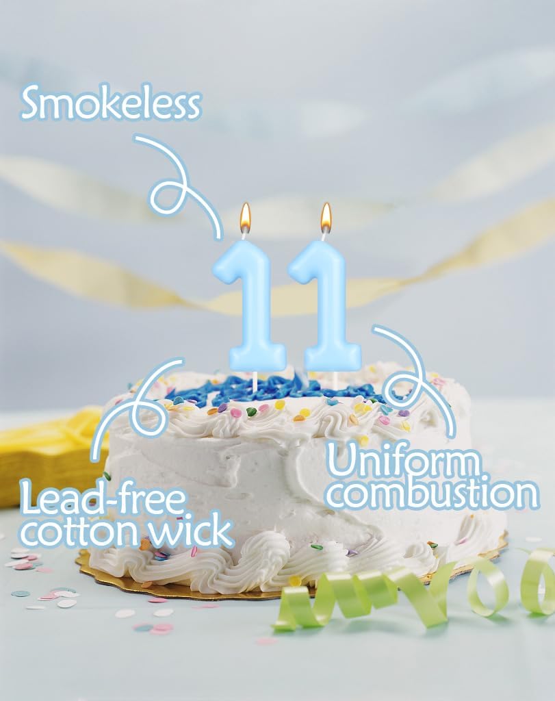 Macaron Blue Number 1 Candle, First Birthday Candle, Macaron Blue Happy Birthday Candles for Cake, Blue Cake Topper Decorations for Girls Boys Pastel Sweet Birthday Party Decorations Supplies