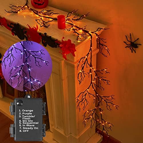 baolitvine lighted halloween garland battery operated with 8 shown in use