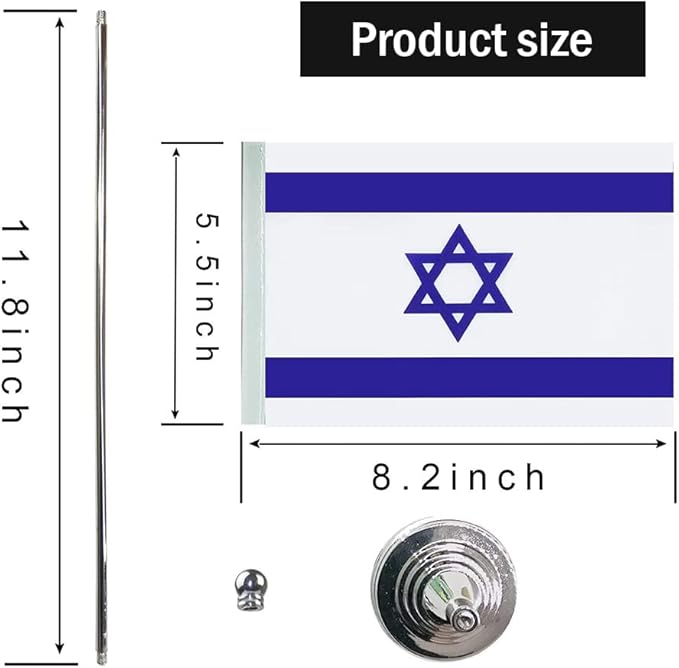 Israel Flag Israeli Flags, Small Mini Israeli Desk Flag, Used for Table Office Classroom Home Patriotic Events Decorations