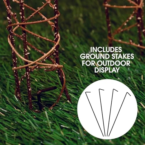 alpine corporation 24" tall outdoor rattan grazing reindeer, package contents