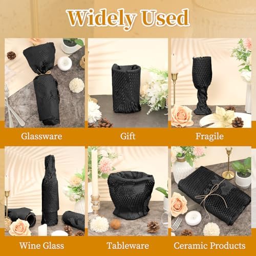 black honeycomb packing paper 2 rolls, 15 x, side view