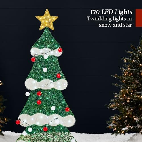 best choice products 6ft lighted 2d christmas tree, side view