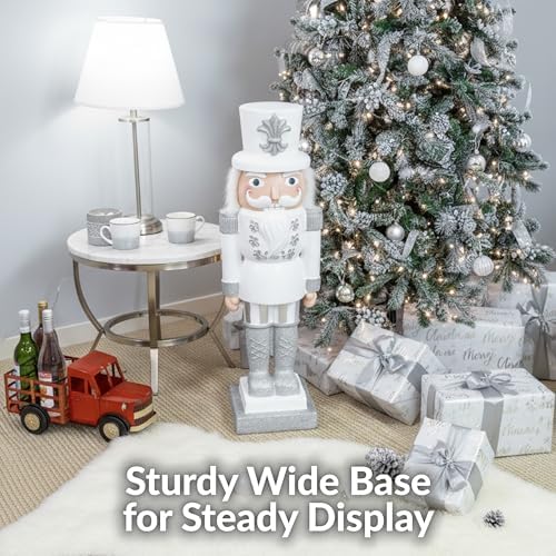 sunnydaze 3ft sterling the silver nutcracker christmas decoration, package contents