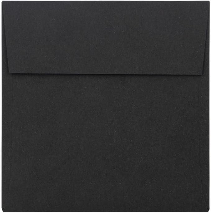 LUXPaper Square Invitation Envelopes | Peel & Press | 3 1/4" x 3 1/4" | Midnight Black | 80lb. Text | 50 Qty