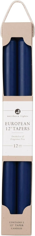 Northern Lights Candles - 12" 2PK Premium Tapers, Midnight Blue - 72860